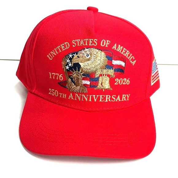 The Unbranded Brand Other - USA 250th Anniversary 1776 2026 United States Baseball Cap Hat Embroidery RED